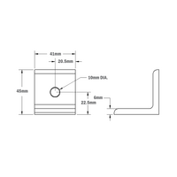 40-510-1 MODULAR SOLUTIONS ANGLE BRACKET 45MM TALL X 45MM WIDE W/ HARDWARE